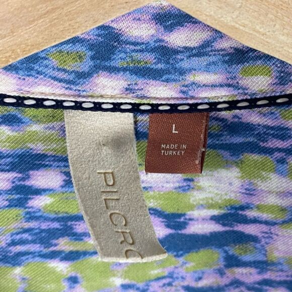 ANTHROPOLOGIE Pilcro Long Sleeve Wrap Blouse - Abstract Print - Size L - Picture 5 of 8